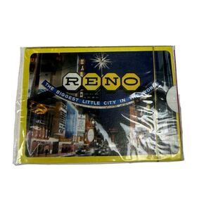 Vintage Reno Nevada Sealed Playing Cards Poker Plastic Coated Souvenir Gift